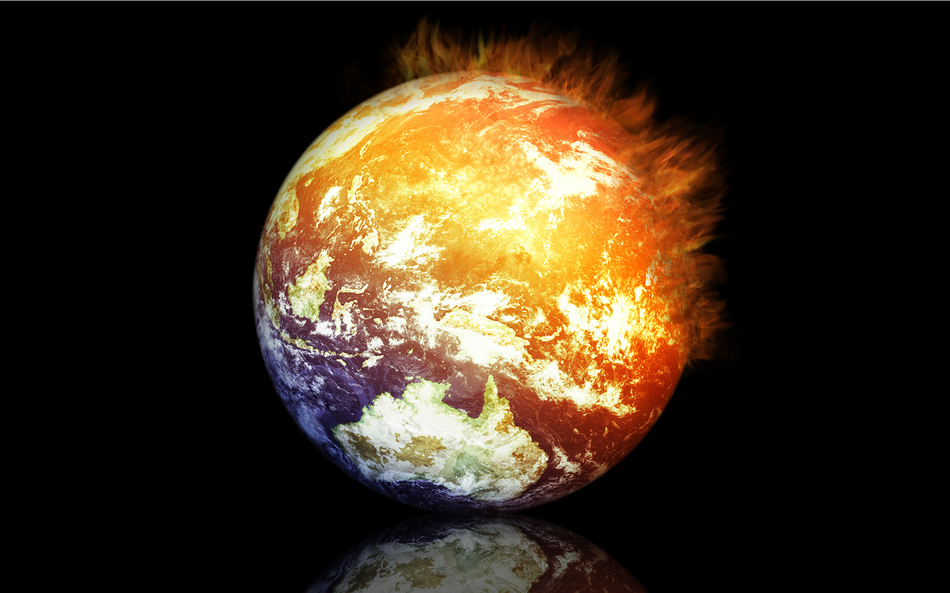 Digital Art Burning Earth