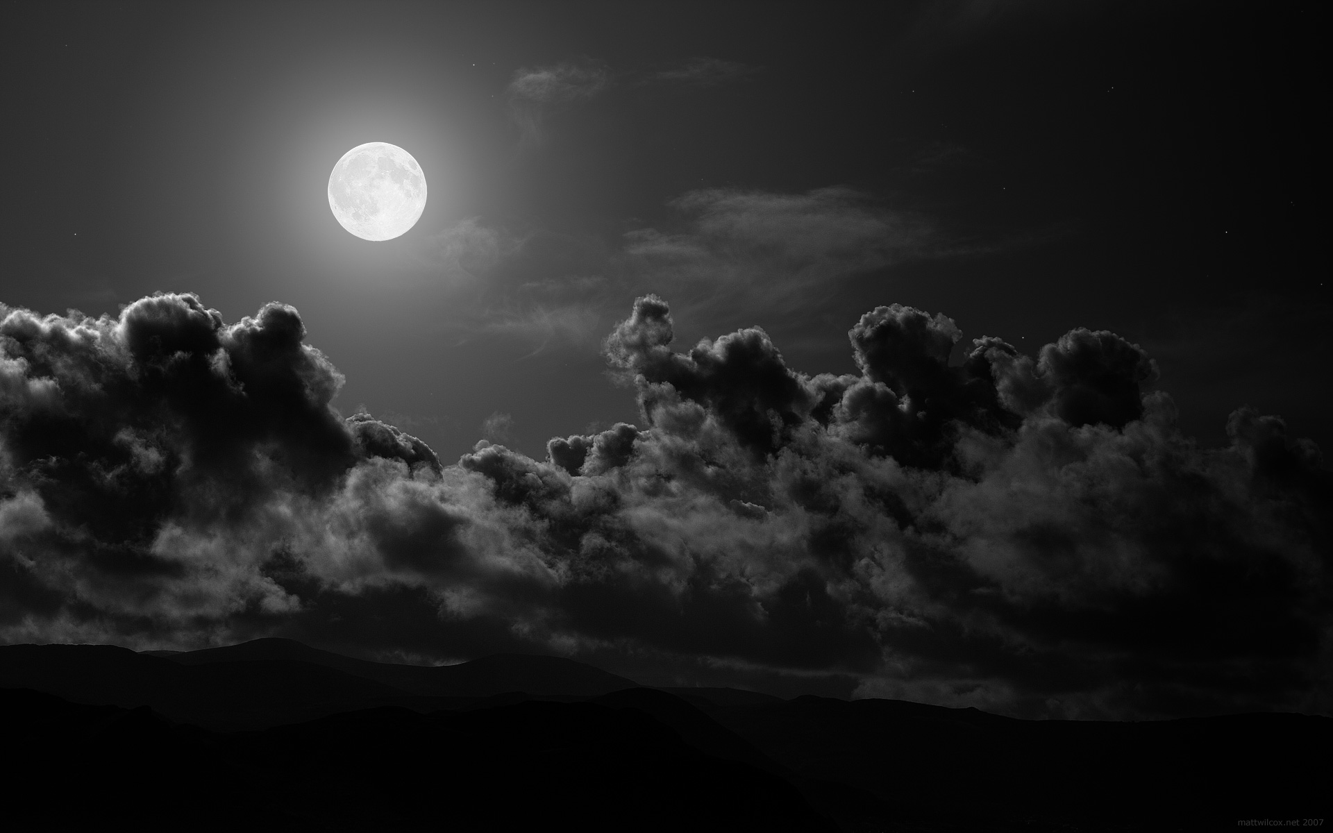 Clouds Landscapes Dark Moon