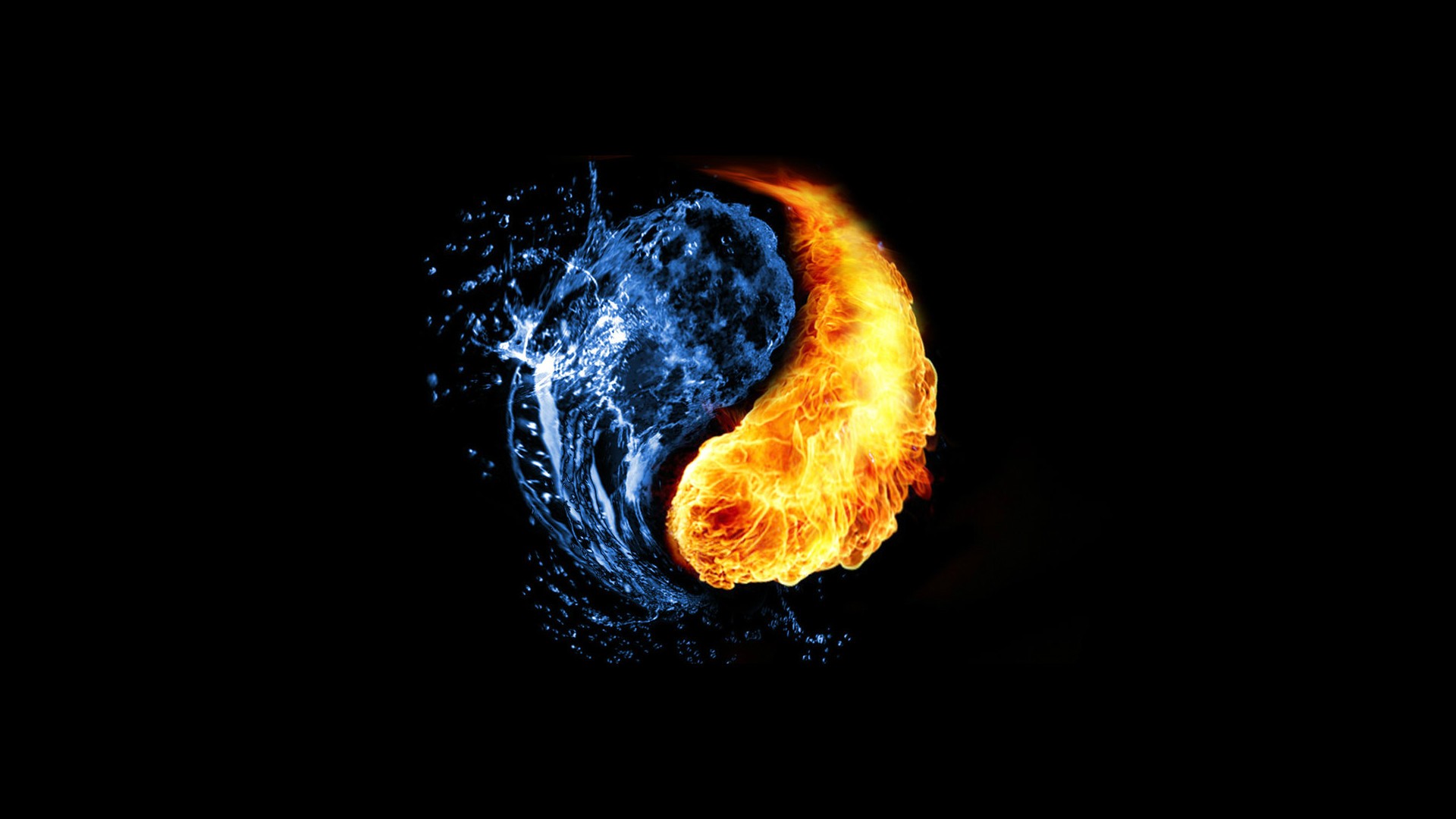 Abstract Flames Fire And Water